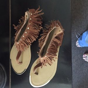 Fringe sandals ( on hold )