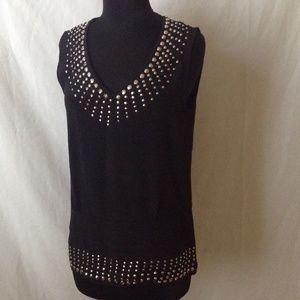 What Goes Around Comes Around Black Studded Top