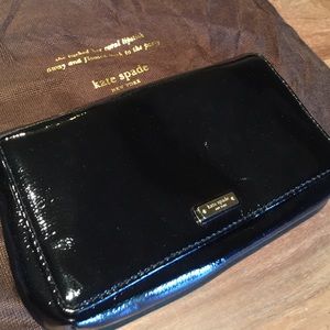 Kate Spade patent leather clutch with a chain