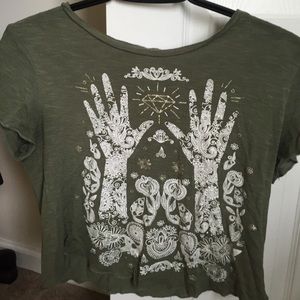 Olive drappy shirt American eagle (Tokyo darling)