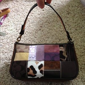 Coach Signature Purple Patchwork Demi Purse