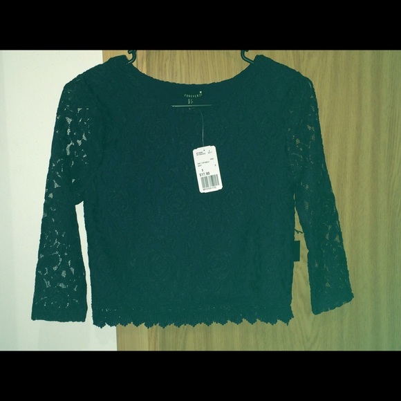 Navy crocheted crop top