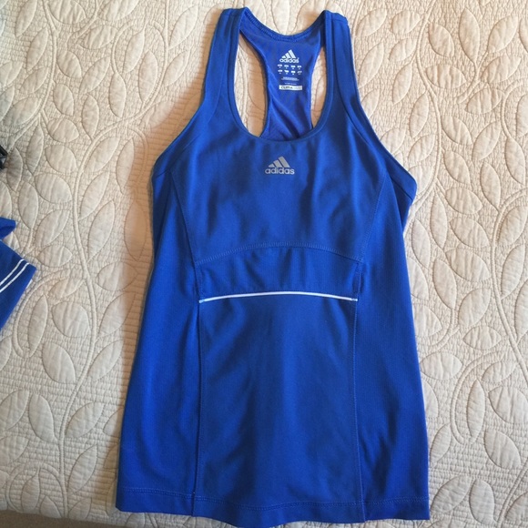 Adidas blue athletic tank top