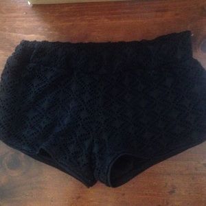 Black lace shorts