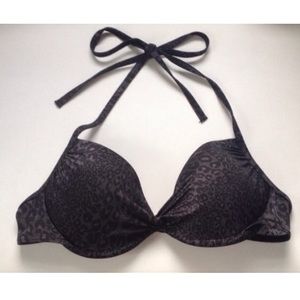 Victoria's Secret Black Leopard Bikini Top