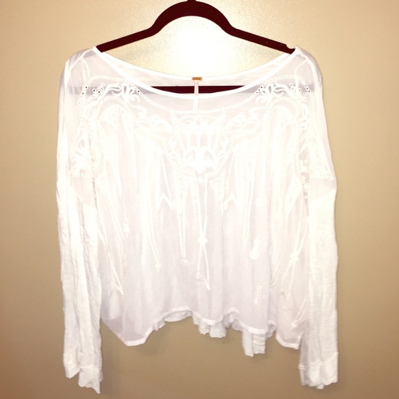white long-sleeved blouse