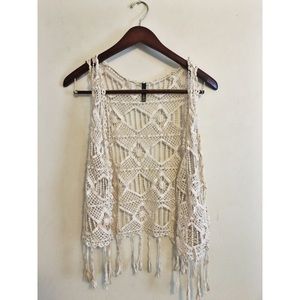 Fringed Crochet Festival Vest