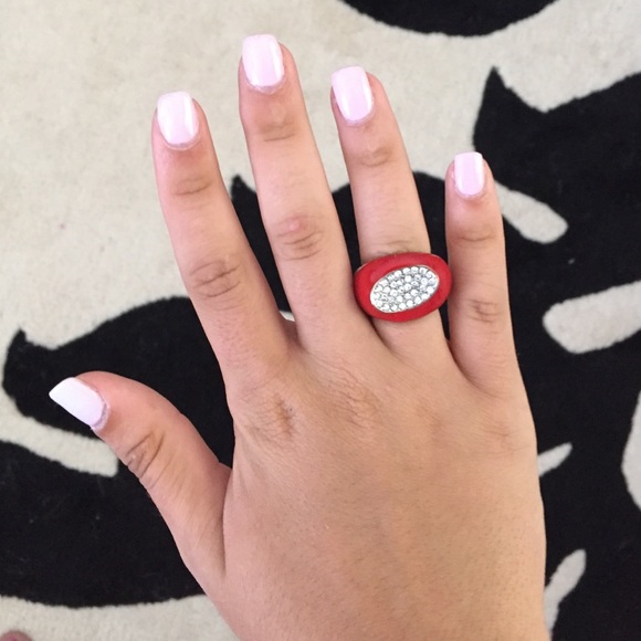 Red rhinestone ring
