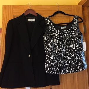 3 piece black pant suit