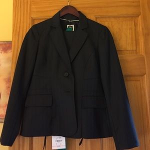 Black wide pinstripe suit