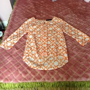 Orange and white blouse