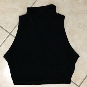 Black Open Back Crop Top