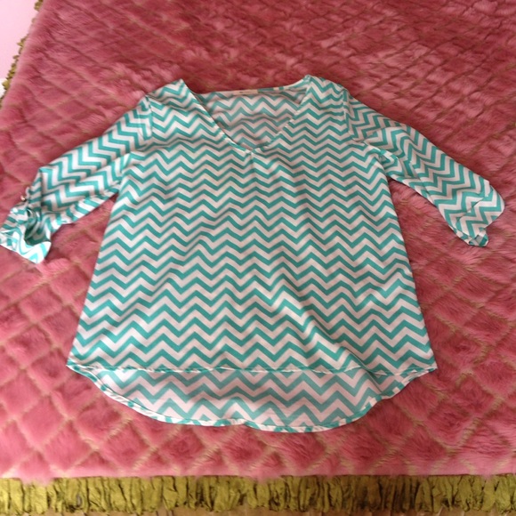 Turquoise chevron blouse