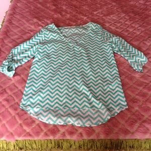 Turquoise chevron blouse