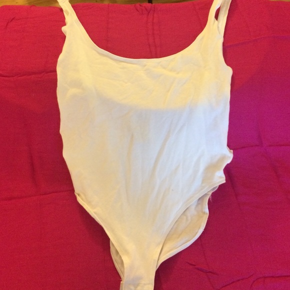 White ASOS's open back bodysuite