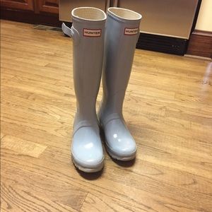 Baby blue hunter boots