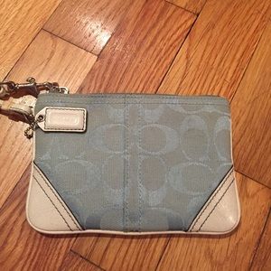 Baby blue coach wristlet
