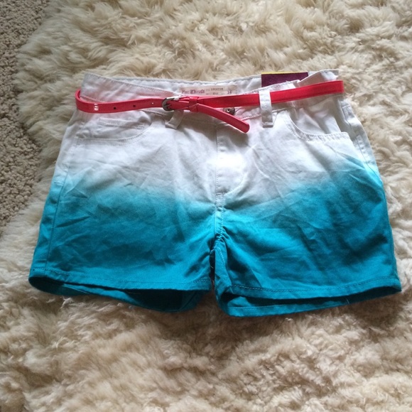 Blue and white ombré shorts