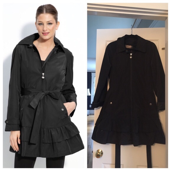 Betsey Johnson Jackets & Coats Ruffled Peplum Rain Jacket Poshmark