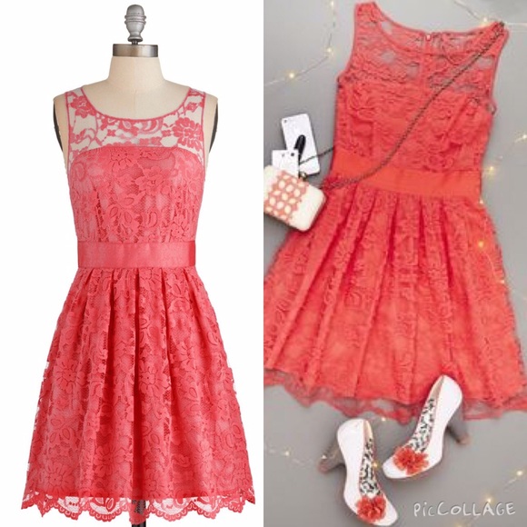 Coral Lace Dress