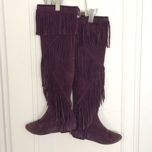 Sam Edelman over the knee fringe boots