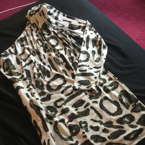 ArdenB one sleeve cheetah print dress