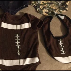 For Model1 3 month football onesie & bib