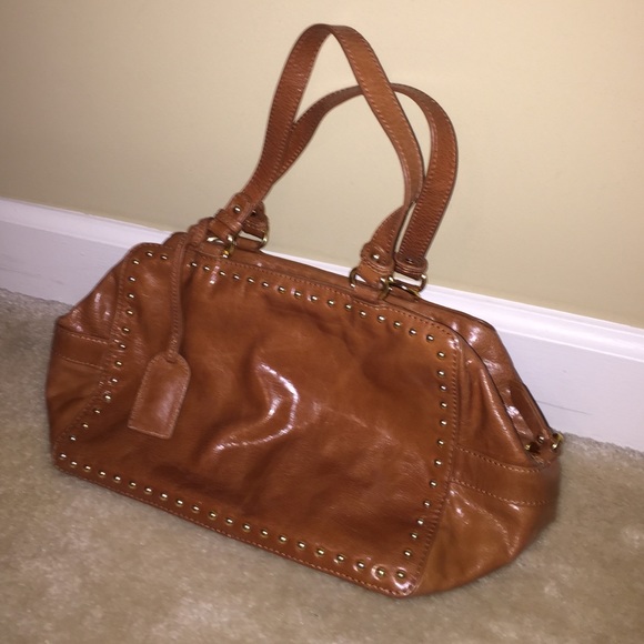 brown leather pocketbook
