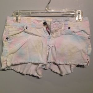 Pastel tie dye shorts