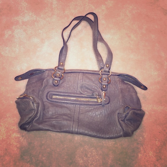 NWOT charcoal leather pocketbook
