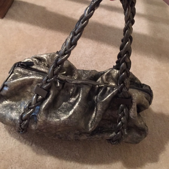 NWOT charcoal leather pocketbook