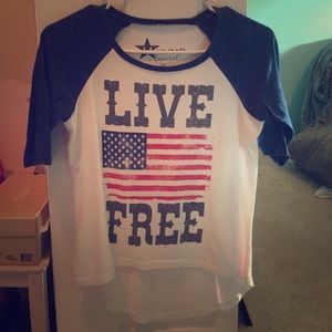Live free American flag shirt