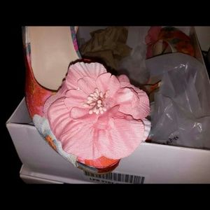 Ladies Floral Print Platform Sandals