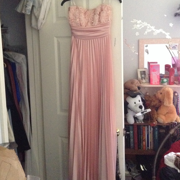 Long Strapless Pink Homecoming/Prom Dress