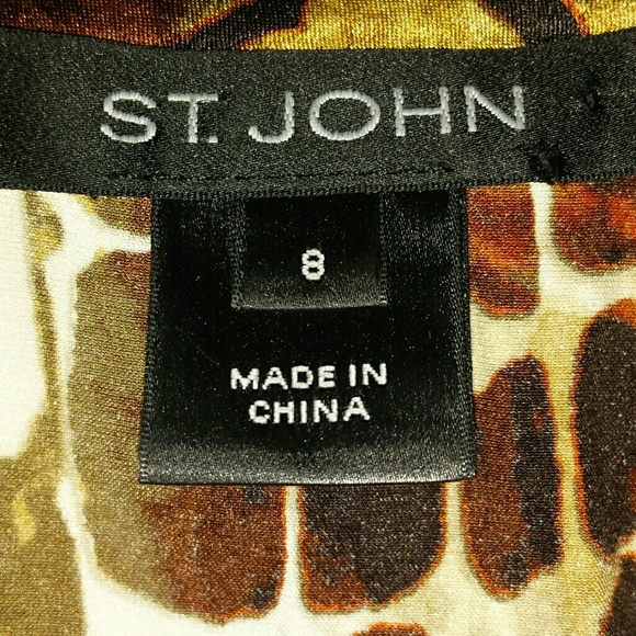 ST. JOHN silk/spandex multi-colored L/S blouse - Picture 2 of 4