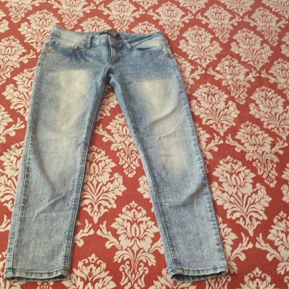 Light blue acid wash denim