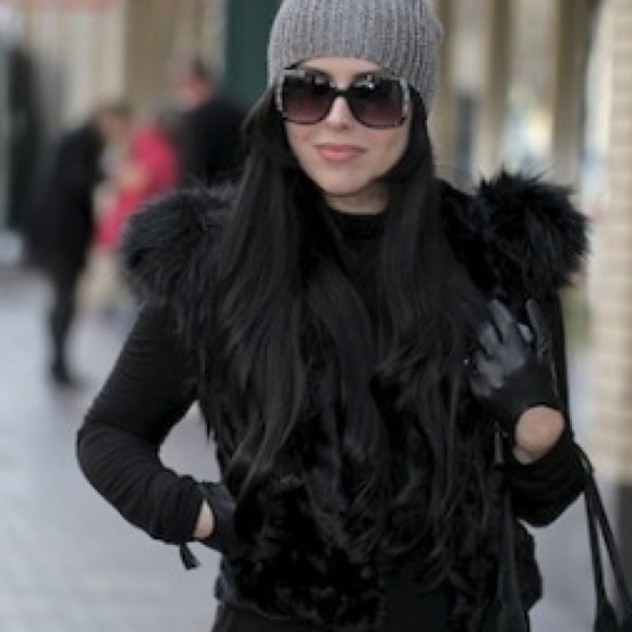 Faux fur vest. So hot. Raised shoulder.  Nwot