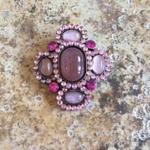 Pink gemstone broach