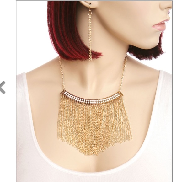 Gold Necklace & Earring Set - Picture 2 of 2