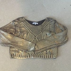 Gold Cropped Sweater