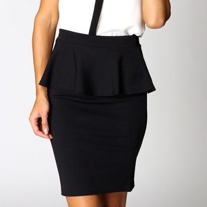 BUNDLED Cynthia Rowley Black Peplum Skirt
