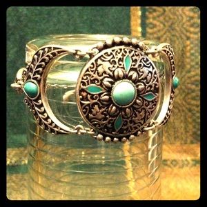 Lucky Brand Silver & Turquoise "Cowgirl" Bracelet