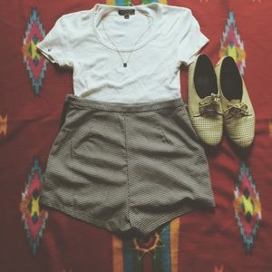 American Apparel black and white Tap Shorts