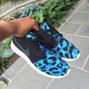 HANDMADE Custom Neon Cheetah Print Nike Roshe Runs