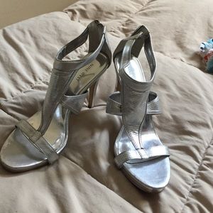Nine West Silver Strappy heels