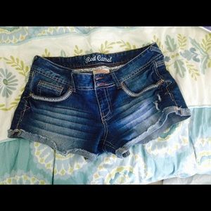 Dark blue denim shorts