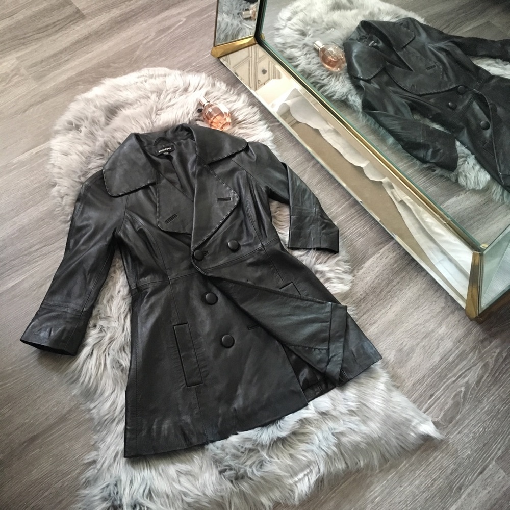 Bebe black leather jacket