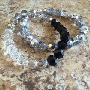 Elastic sparkly bracelet combo