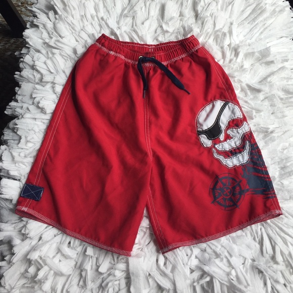Boys pirate swim trunks