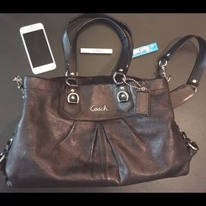 Black Leather Ashley Coach Purse